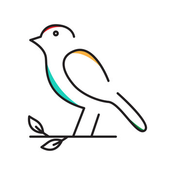 recommend clip art: line art beauty bird canary logo design