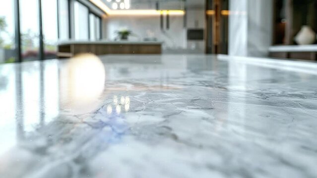 close up view of copy space on marble desk. seamless looping overlay 4k virtual video animation background