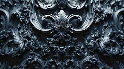 Vintage Ornate Texture, Elegant Floral and Metallic Design, Antique Door Detail, Luxurious Artistic Background