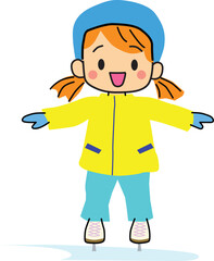 a girl with ice skates