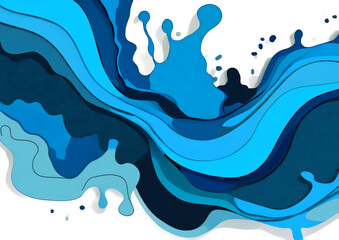 抽象的な青い波と水しぶきの背景