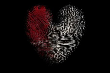A fingerprint heart shape