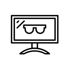 television, glasses icon line