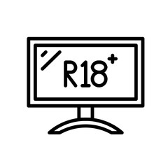 television, R18 icon line