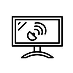 television, sound icon line