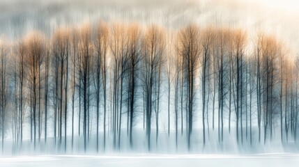 A cluster of trees standing tall in the snow-covered landscape, showcasing a beautiful winter scene.