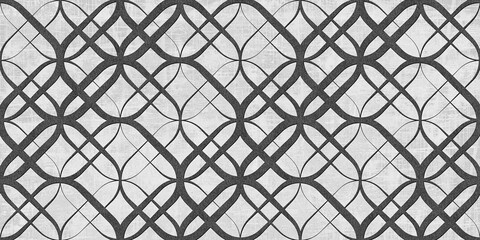 Abstract geometric seamless square pattern, dark grey-coloured pattern with marble background, ceramic wall tile decor