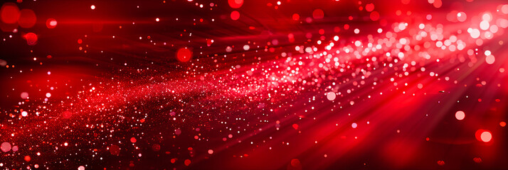 Festive Red and Gold Christmas Lights, Abstract Glowing Bokeh Background, Sparkling Decoration for...