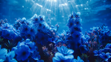 Underwater Floral Seascape, Vibrant Coral and Marine Life, Natures Beauty Beneath the Ocean Surface