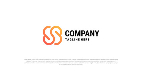 Fototapeta premium connecting Letter S Logo, abstract tech business logo icon company