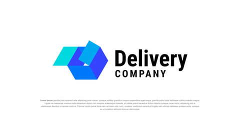 Colorful box Delivery Logo Design Vector Template