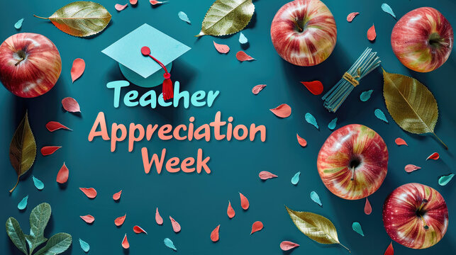 Teacher Appreciation Week, Graduation cap icon signifies academic achievement
 - Powered by Adobe
