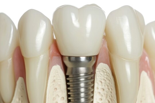 A dental implant with a dental implant. Generative AI.