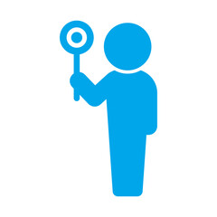 〇の記号のプレートを持っている人のアイコン - 丸･イエス･賛成のデザイン素材
