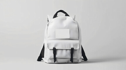 white backpack mock up on isolated white background