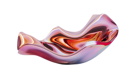 gradient purple flow curved on transparent background