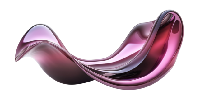 gradient purple flow curved on transparent background