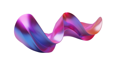 gradient purple flow curved on transparent background