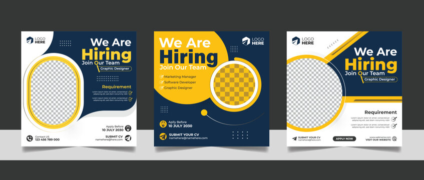 Social media post job vacancy banner template