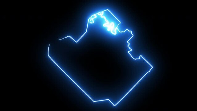 map of Resistencia in argentina with glowing neon effect