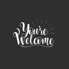 You are welcome sign and symbol text concept vector illustration. You are welcome sign themes design concept with flat style vector illustration. Suitable for greeting card, poster and banner.