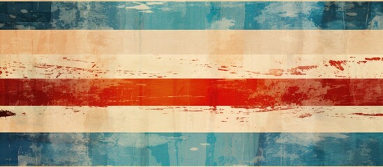 A textured grungy background featuring a bold red and blue stripe running horizontally. The overall appearance is rough and worn, with the stripe adding a pop of contrasting color to the composition.