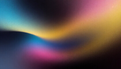 Aurora Glow: Blue, Pink, and Yellow Gradient Wave on Grainy Dark Backdrop