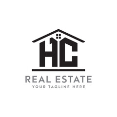 Initial letter HC real estate logo. roofing logo with letter HC. HC home logo