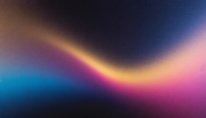 Radiant Spectrum: Abstract Color Wave with Blue, Pink, and Yellow on Grainy Backdrop