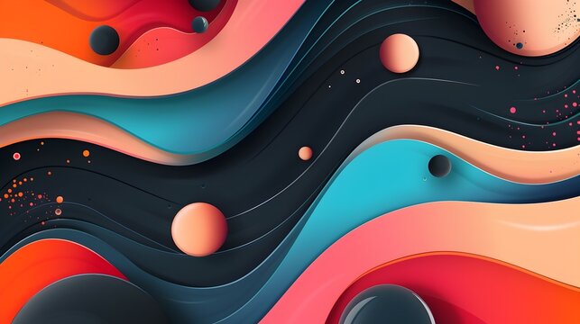 Colorful Abstract Design with Waves and Swirls