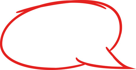 Red Hand Drawn Speech Bubble - obrazy, fototapety, plakaty