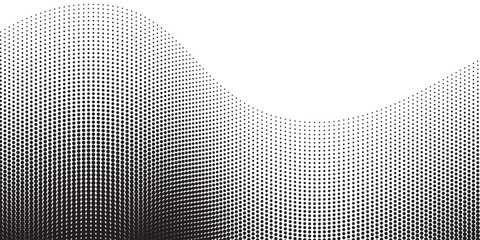 Background with black dots - stock vector Black and white dotted halftone background.Abstract halftone background with wavy surface made of gray dots on white background