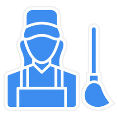 Female Cleaner Icon Style