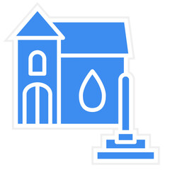 Water Damage Cleaning Icon Style