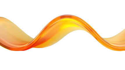 Orange wave curved on transparent background