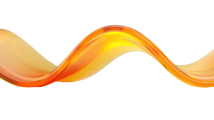 Orange wave curved on transparent background