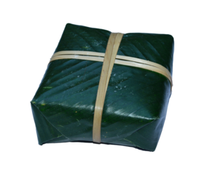 Stuffed sticky rice cake isolated on transparent background. Traditional Vietnamese New Year cake
