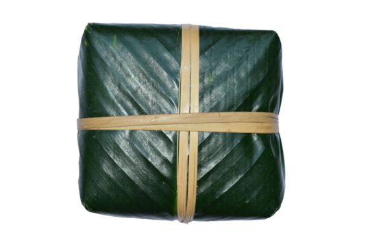 Stuffed sticky rice cake isolated on transparent background. Traditional Vietnamese New Year cake