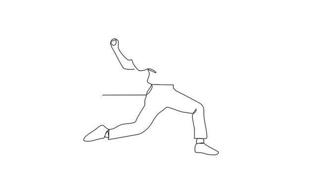 Animated self drawing of Baseball player video illustration. baseball player throwing, catching,  hitting and running to base, and sliding. Continuous line sports design video design illustration.