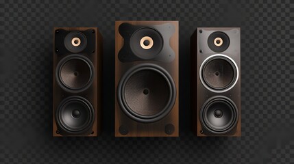 Multimedia Speaker Set on Transparent Background