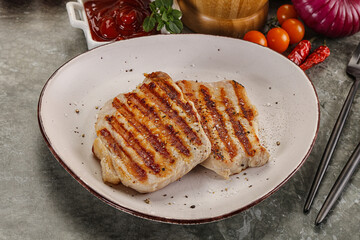 Tasty grilled pork meat steak