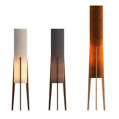 floor lamp isolated on transparent background, interior lighting, 3D illustration, cg render
