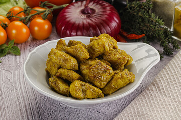 Indian cuisine curry chicken fillet