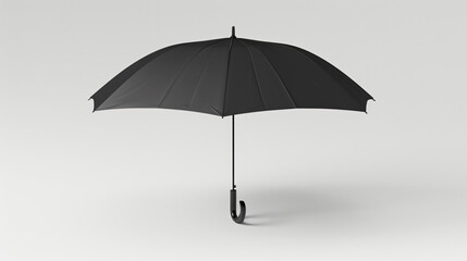black umbrella mock up isolated on white