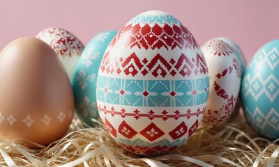 Colorfully decorated Easter eggs
