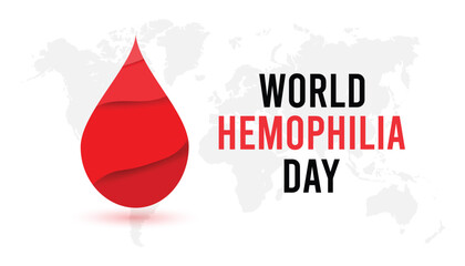 Fototapeta premium World Hemophilia day observed every year in April. Template for background, banner, card, poster with text inscription.