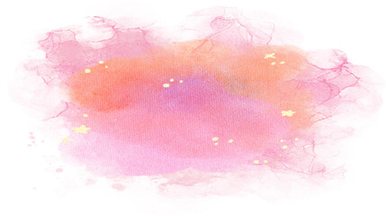 Pink Orange stain watercolor transparent background