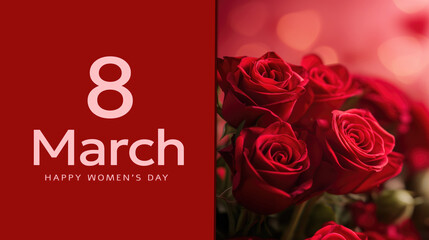  8th March International Women's Day red roses