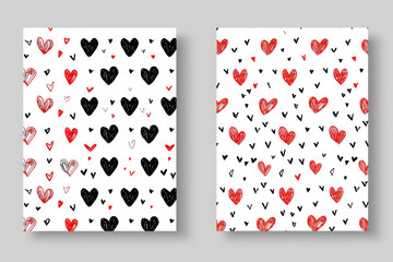 Two cards with heart designs, perfect for romantic occasions