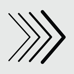 Arrow icons group. Set of black arrows symbols with blend effect. Chevron symbols. Vector isolated on grey background. Vector illustration. Eps file 683.